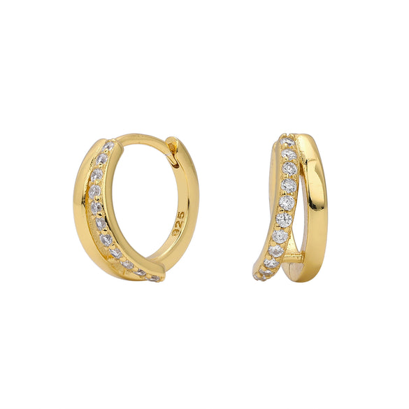 Women's 925 Sterling Silver Ushape Inlaid Zircon Earrings