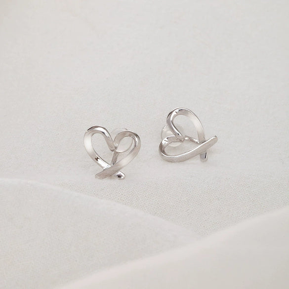Women's Sterling Silver Ushaped Heart Clipon Earrings With Electroplated Finish For Nonpierced Ears