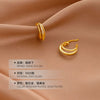 Women's Sterling Silver Ushaped Hollow Line Earrings With Geometric Design And Electroplated Finish