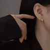Women's Sterling Silver Ushaped Hollow Line Earrings With Geometric Design And Electroplated Finish