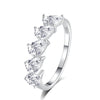 Women's 925 Sterling Silver Water Drop And Pear Shaped Zircon And Diamond Ring Simple Geometric Style