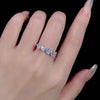 Women's 925 Sterling Silver Water Drop And Pear Shaped Zircon And Diamond Ring Simple Geometric Style