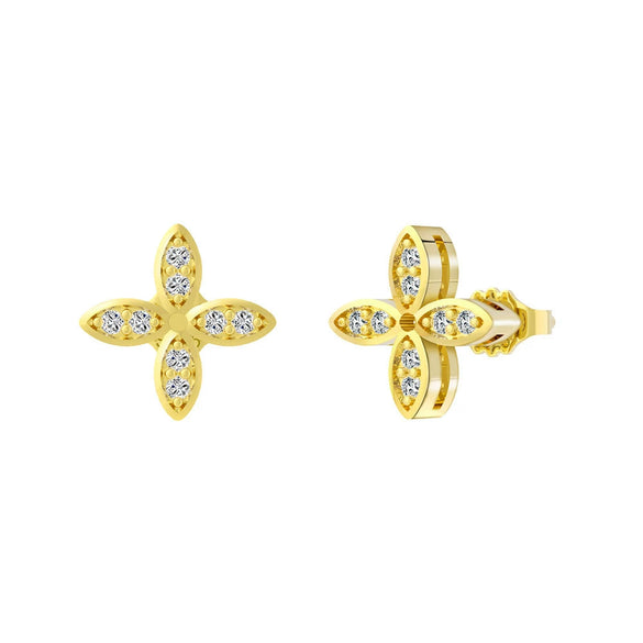Women's 925 Sterling Silver Zircon Earrings With Geometric Animal Zodiac Patterns Electroplated