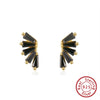 Women's 925 Sterling Silver Zircon Earrings With Geometric Animal Zodiac Patterns Electroplated