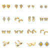 Women's 925 Sterling Silver Zircon Earrings With Geometric Animal Zodiac Patterns Electroplated