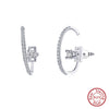 Women's 925 Sterling Silver Zircon Earrings With Geometric Animal Zodiac Patterns Electroplated