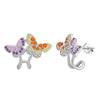 Women's 925 Sterling Silver Zircon Earrings With Geometric Animal Zodiac Patterns Electroplated
