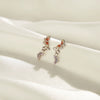 Women's 925 Sterling Silver Zircon Earrings With Geometric Animal Zodiac Patterns Electroplated