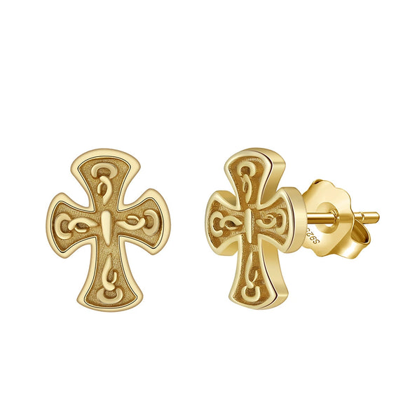 Women's 925 Sterling Silver Zircon Earrings With Geometric Animal Zodiac Patterns Electroplated
