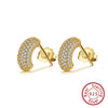Women's 925 Sterling Silver Zircon Earrings With Geometric Animal Zodiac Patterns Electroplated