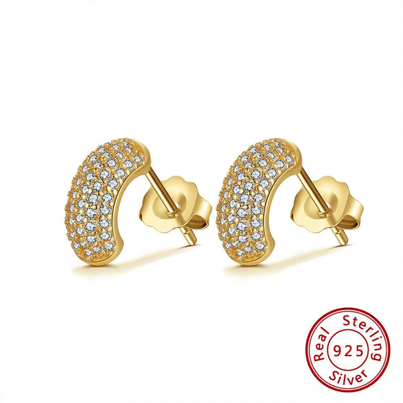 Women's 925 Sterling Silver Zircon Earrings With Geometric Animal Zodiac Patterns Electroplated