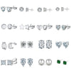 Women's 925 Sterling Silver Zircon Earrings With Geometric Animal Zodiac Patterns Electroplated