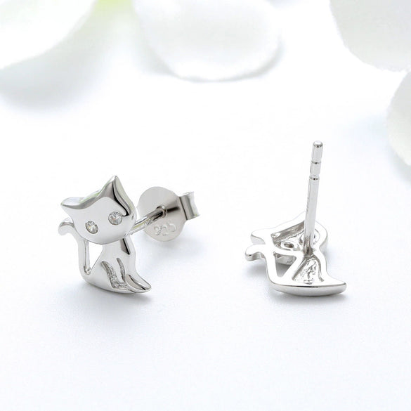 Women's 925 Sterling Silver Zircon Earrings With Geometric Animal Zodiac Patterns Electroplated