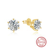 Women's 925 Sterling Silver Zircon Earrings With Geometric Animal Zodiac Patterns Electroplated