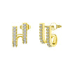 Women's 925 Sterling Silver Zircon Earrings With Geometric Animal Zodiac Patterns Electroplated