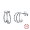 Women's 925 Sterling Silver Zircon Earrings With Geometric Animal Zodiac Patterns Electroplated