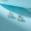 Women's 925 Sterling Silver Zircon Earrings With Geometric Animal Zodiac Patterns Electroplated