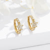 Women's Sterling Silver Zircon Inlaid Five Pointed Star Earrings Geometric Pendant Jewelry