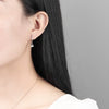 Women's 925 Sterling Silver Zircon Lock Earrings Geometric Electroplated Statement Fashion Jewelry