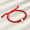 Women's 925 Sterling Silver Zodiac Rat Bracelet With Woven Red Rope Electroplated Animal Charm Birthday Memorial Jewelry