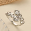 Women's Stylish Copper Plated Real Gold Zircon Geometric Open Micropaved Ring