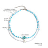 Women's Summer Alloy Geometric Irregular Blue Shell Clavicle Chain Necklace Electroplated Jewelry