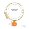 Women's Summer Alloy Geometric Irregular Blue Shell Clavicle Chain Necklace Electroplated Jewelry