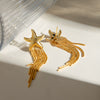 Women's Summer Fashion Stainless Steel Starfish Tassel Earrings Jewelry Electroplated Geometric Style