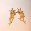 Women's Summer Fashion Stainless Steel Starfish Tassel Earrings Jewelry Electroplated Geometric Style