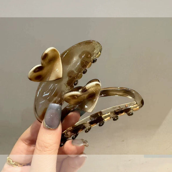 Women's Summer Hairpin Plastic Resin Handmade Leopard Print Shark Clip