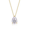 Women's Summer Necklace Water Drop Moissanite Pendant 925 Silver Geometric Design Set With Diamonds