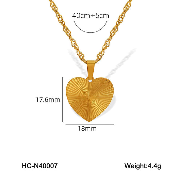 Women's Summer Titanium Steel Necklace With Geometric Design Love Heart Round Shapes Electroplated