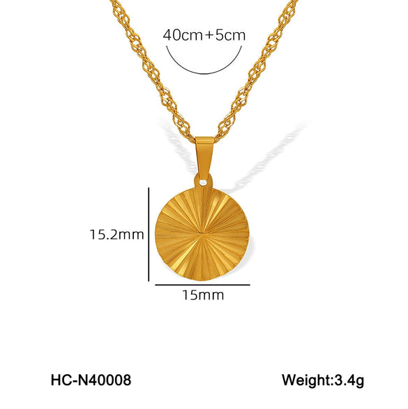 Women's Summer Titanium Steel Necklace With Geometric Design Love Heart Round Shapes Electroplated