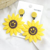 Women's Sunflower Flower Earrings With Resin And Plastic Design Pastoral Floral Style Jewelry For Wholesale