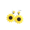Women's Sunflower Flower Earrings With Resin And Plastic Design Pastoral Floral Style Jewelry For Wholesale