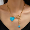 Women's Sweet And Cool Electroplated Alloy Heart Geometric Yshaped Collarbone Chain Necklace
