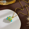 Women's Sweet Animal Style Copper And Titanium Steel Clown Fish Necklace With Real Gold Plating And Enhanced Color Retention