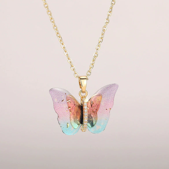 Women's Sweet Animal Zodiac Acrylic Resin Copper Zirconia O Word Chain Necklace
