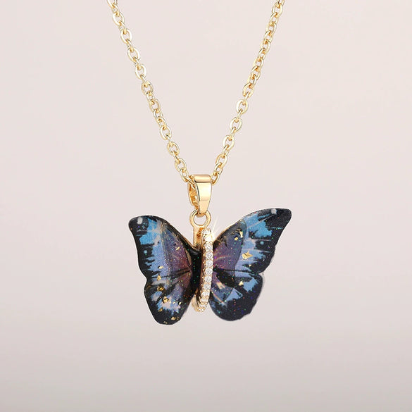 Women's Sweet Animal Zodiac Acrylic Resin Copper Zirconia O Word Chain Necklace