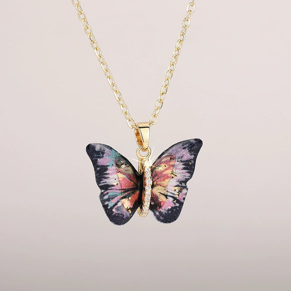 Women's Sweet Animal Zodiac Acrylic Resin Copper Zirconia O Word Chain Necklace