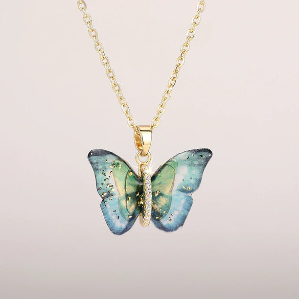 Women's Sweet Animal Zodiac Acrylic Resin Copper Zirconia O Word Chain Necklace