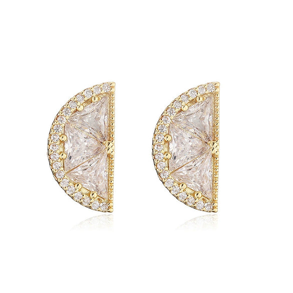 Women's Sweet Copper Strawberry Banana Pineapple And Elk Earrings With Zirconia Accents And Geometric Festive Design
