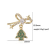 Women's Sweet Copper Zircon Inlay Christmas Earrings With Tree Snowman Gift Stocking And Snow Hat Designs