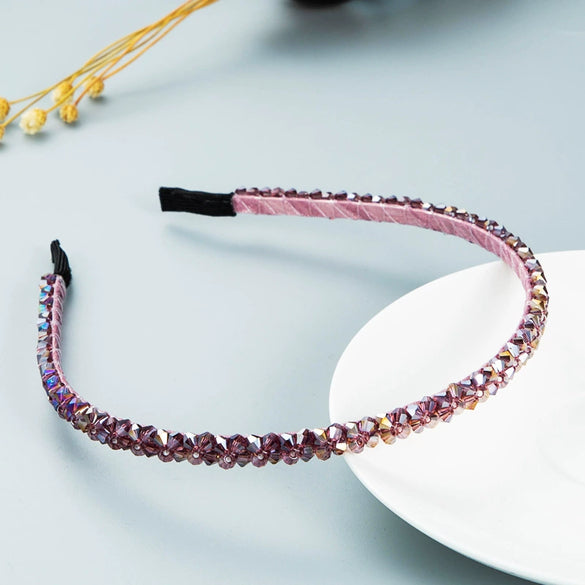 Women's Sweet Fashion Hair Band Cloth Crystal Head Accessory