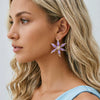 Women's Sweet Flower Stud Earrings With Dripping Oil Finish Alloy Design And Steel Needles