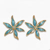 Women's Sweet Flower Stud Earrings With Dripping Oil Finish Alloy Design And Steel Needles