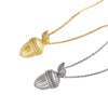 Women's Sweet Fruit Food Style Copper Goldplated O Word Chain Hazelnut Pine Cone Pendant Necklace Jewelry