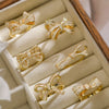 Women's Sweet Geometric Copper 18K Gold Plated Zircon Bow Open Micropaved Ring