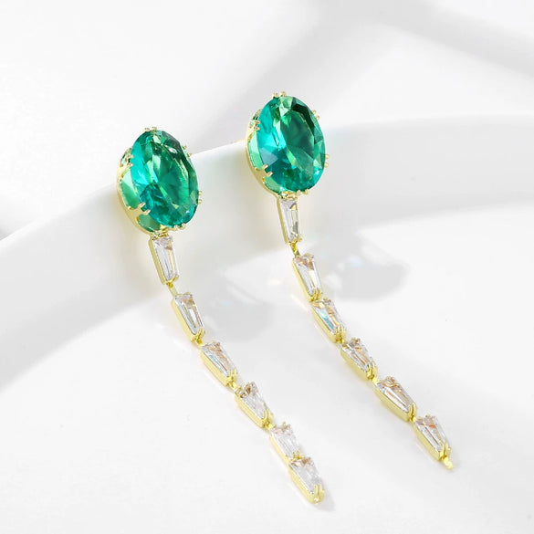 Women's Sweet Geometric Copper Zircon Earrings Simple Fashion Square And Round Stud Earrings