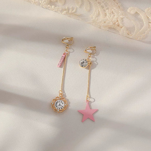 Women's Sweet Geometric Ear Clip Earrings Alloy Silver Plated Gold Plated Simple Long Electroplated Ear Jewelry